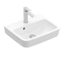Villeroy & Boch O.novo - Handwaschbecken 450x370 Mm, Mit Überlauf, Mit Hahnloch, CeramicPlus, Alpinweiß 434445R1