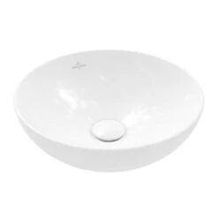 Villeroy & Boch Loop&Friends - Aufsatzwaschtisch, Durchmesser 420 Mm, Mit Überlauf, CeramicPlus, Stone White 4A4600RW