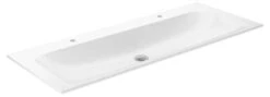 Keuco Plan - Doppelwaschtisch 1208x494 Mm, Ohne Überlauf, 2 Hahnlöcher, CleanPlus, Weiß 32980311202