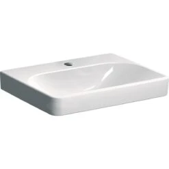 Geberit Smyle Square - Waschtisch 600x480 Mm, Ohne Überlauf, 1 Hahnloch, Weiß 501.732.00.1