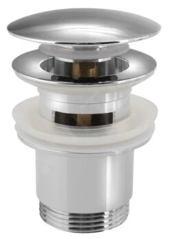 Sapho Ablaufventile - Ablaufgarnitur Click-Clack Für Waschtisch, Verschließbar, Großer Stopfen, Verchromt CV1007