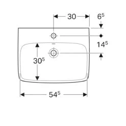 Geberit Selnova Square - Handwaschbecken 600x460 Mm, Mit 1 Hahnloch, Mit Überlauf, Weiß 500.300.01.1 -Villeroy & Boch Geschäft 34efbe665ab46a21c3c064ea
