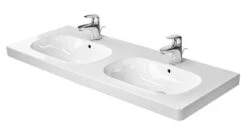 Duravit D-Code - Möbel-Doppelwaschtisch 1200x490 Mm, Mit 1 Hahnloch, Alpinweiß 03481200002