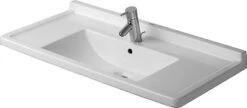 Duravit Starck 3 - Möbelwaschtisch, 850x485 Mm, Mit Überlauf, 3 Hahnlöcher, WonderGliss, Weiß 03048000301