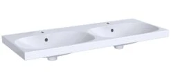 Geberit Acanto - Doppelwaschtisch 1200x482 Mm, Mit 2 Hahnlöcher, Mit Überlauf, Mit KeraTect, Weiß 500.627.01.8