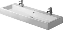 Duravit Vero - Doppelwaschbecken 1200x470 Mm, Mit Überlauf, 2 Hahnlöchern, Alpinweiß 0454120024