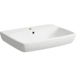 Geberit Selnova Square - Handwaschbecken 650x480 Mm, Mit 1 Hahnloch, Mit Überlauf, Weiß 500.299.01.1