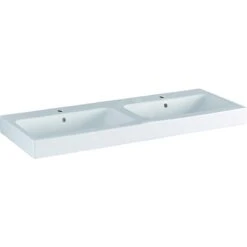 Geberit ICon - Doppelwaschtisch 1200x485 Mm, Mit KeraTect, Weiß 124120600