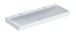 Geberit ONE - Doppelwaschtisch 1200x480x140 Mm, Ohne Überlauf, 2 Hahnlöcher, KeraTect, Weiß 505.022.01.5
