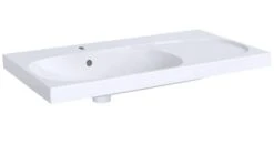 Geberit Acanto - Waschtisch 900x482 Mm, Mit Hahnloch Und Überlauf, Mit Ablagefläche Rechts, Mit KeraTect, Weiß 500.625.01.8