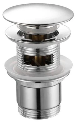 Aqualine Zubehör - Ablaufgarnitur Click-Clack Für Waschtisch, Verschließbar, Rund, Großer Stopfen, Verchromt TF7001