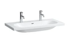 Laufen Lua - Doppelmöbelwaschtisch 100x46 Cm, Mit Überlauf, 2 Hahnlöcher, LCC, Weiß H8160894001071