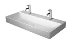 Duravit DuraSquare - Möbel-Doppelwaschtisch 1000x470 Mm, Mit 2 Hahnlöcher, DuraCeram, Alpinweiß 2353100072