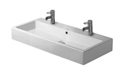 Duravit Vero - Doppelwaschbecken 1000x470 Mm, Ohne Überlauf, 2 Hahnlöchern, WonderGliss, Alpinweiß 04541000241