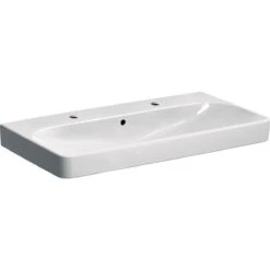Geberit Smyle Square - Waschtisch 900x480 Mm, Mit Überlauf, 2 Hahnlöcher, Weiß 500.252.01.1