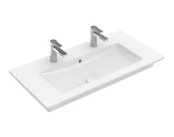 Villeroy & Boch Venticello - Möbelwaschtisch 1000x500 Mm, Mit Überlauf, 2 Hahnlöchern, CeramicPlus, Alpinweiß 4104AKR1