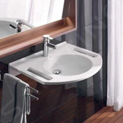 Geberit Publica - Barrierefreier Waschtisch 600x550x115 Mm, Ohne Überlauf, Hahnloch, Alpinweiß 402160016 -Villeroy & Boch Geschäft a9389ad51578361487c988bd