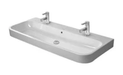 Duravit Happy D.2 - Doppelwaschtisch 1200x505 Mm, Mit Überlauf, 2 Hahnlöcher, Weiß 2318120024