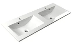 Sapho Yukon - Doppelwaschtisch 1200x450 Mm, Marmorguss, Weiß YU120