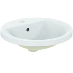 Ideal Standard Connect - Einbauwaschbecken, 480 Mm, Mit Überlauf, Hahnloch, Weiß E504201