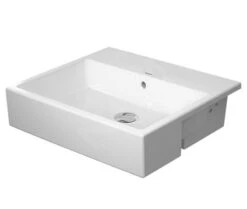 Duravit Vero Air - Halbeinbauwaschtisch 550x470 Mm, Mit Überlauf, Ohne Hahnloch, WonderGliss, Weiß 03825500601