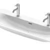 Duravit Viu - Doppelwaschtisch 1230x490 Mm, Mit 2 Hahnlöcher, Mit WonderGliss, Alpinweiß 23441200241