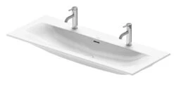 Duravit Viu - Doppelwaschtisch 1230x490 Mm, Mit 2 Hahnlöcher, Mit WonderGliss, Alpinweiß 23441200241