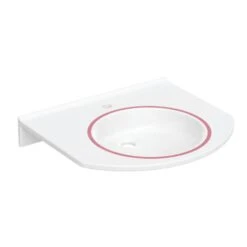 Geberit Publica - Waschtisch, Barrierefrei, Ohne Überlauf, Hahnloch, Alpinweiß 500.668.01.1