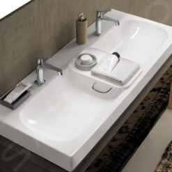 Geberit Citterio - Doppelwaschtisch 1200x500 Mm, Mit 2 Hahnlöcher, Ohne Überlauf, Mit KeraTect, Weiß 500.553.01.1 -Villeroy & Boch Geschäft d11dc8656157323bd7dcb814