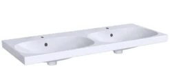 Geberit Acanto - Doppelwaschtisch 1200x482 Mm, Mit 2 Hahnlöcher, Mit Überlauf, Weiß 500.627.01.2