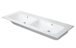 Duravit ME By Starck - Doppelwaschtisch-Möbel 1300x490 Mm, Mit Überlauf, Ohne Hahnloch, Weiß 2336130060