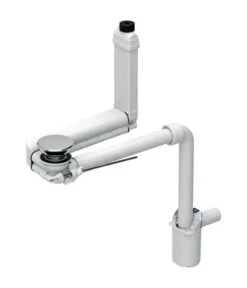 Geberit Zubehör - Platzsparender Siphon Clou Für Waschbecken, Zugstangen-Ablaufgarnitur, Verchromt 152.049.21.1