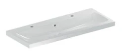 Geberit ICon - Doppelwaschtisch 1200x480x160 Mm, Mit Überlauf, 2 Hahnlöcher, Weiß 501.837.00.1