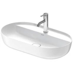 Duravit Luv - Aufsatzhandwaschbecken, 700x400 Mm, Ohne Überlauf, Mit Hahnloch, Weiß/White Satin Matt 0380702600